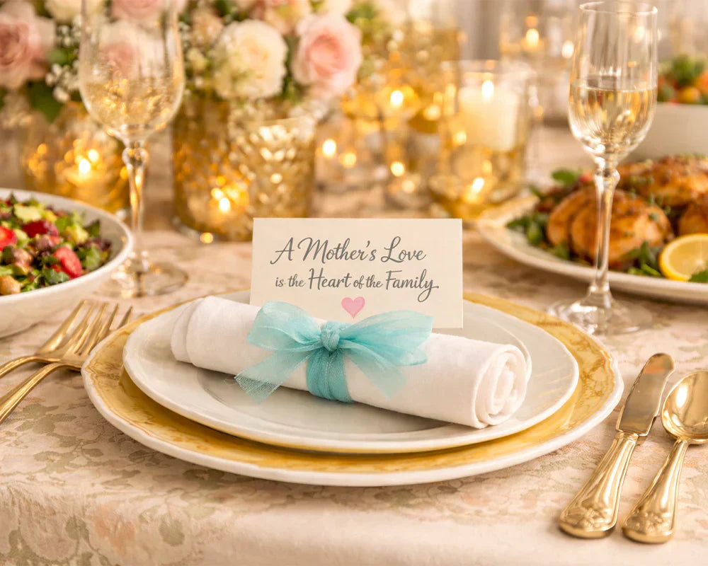 mothers day dinner ideas with a place card and decorative elements. mothers day dinner ideas with a place card and decorative elements.