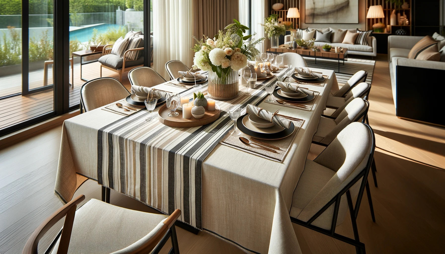 Linen tablecloth, Natural tablecloth, Table setting Linen tablecloth, Natural tablecloth, Table setting