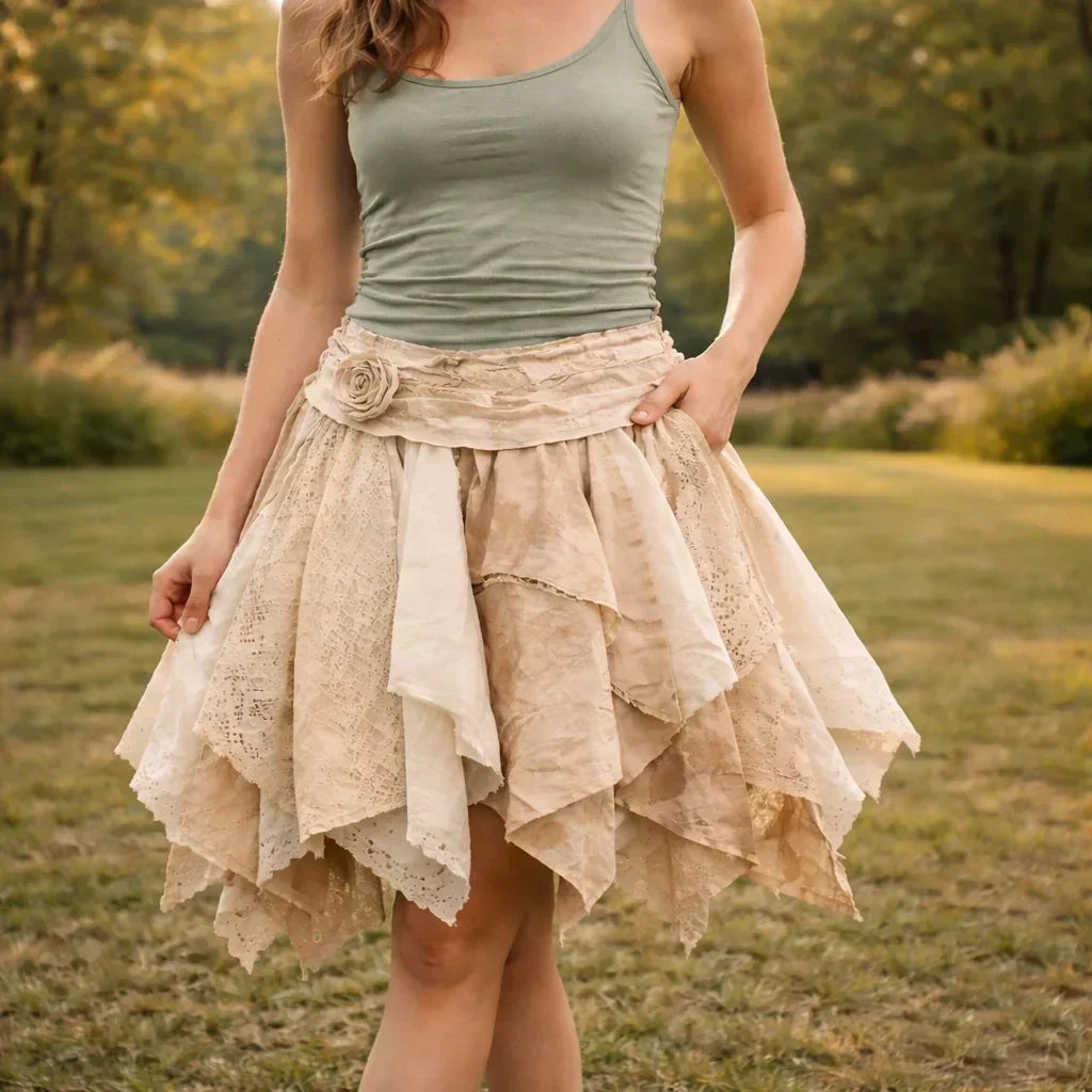 A girl wearing napkin skirt A girl wearing napkin skirt