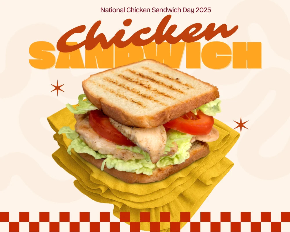 Burger with chicken patty, lettuce, and sauce on a wooden plate Burger with chicken patty, lettuce, and sauce on a wooden plate