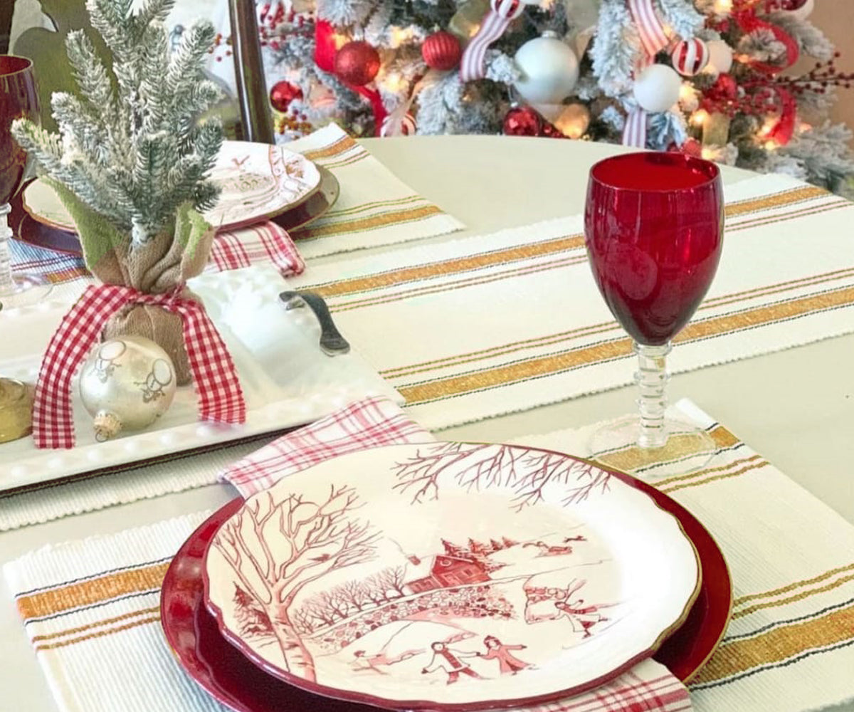 Cotton Rectangular Striped Placemat Cotton Rectangular Striped Placemat