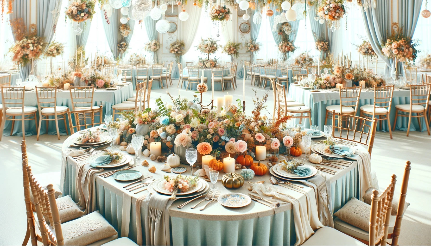 A beautifully decorated wedding table setting. Spring_ A garden-themed setup with pastel-colored tablecloths, floral centerpieces. A beautifully decorated wedding table setting. Spring_ A garden-themed setup with pastel-colored tablecloths, floral centerpieces.