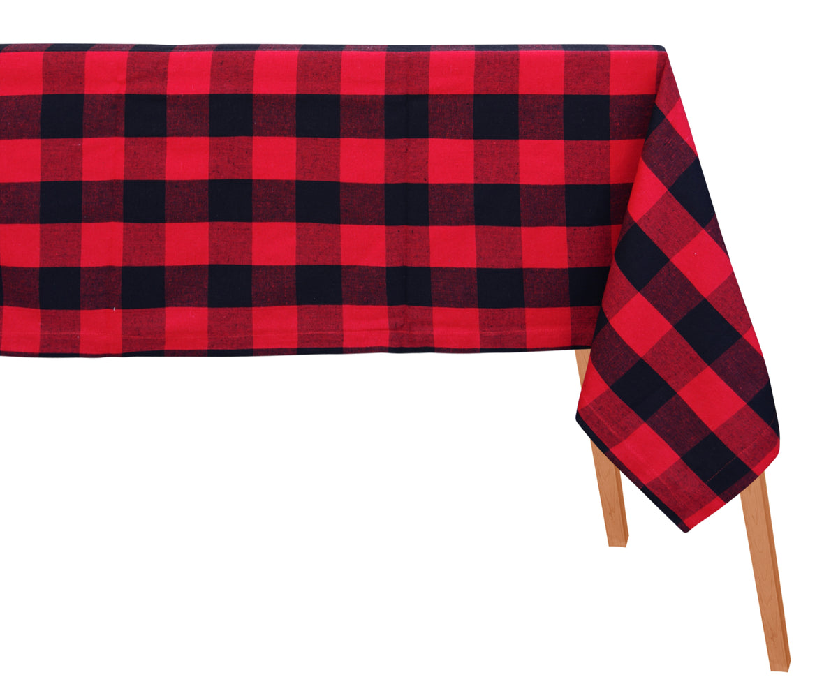 Transform your dining experience with our charming red checkered tablecloth, a timeless addition to any home.