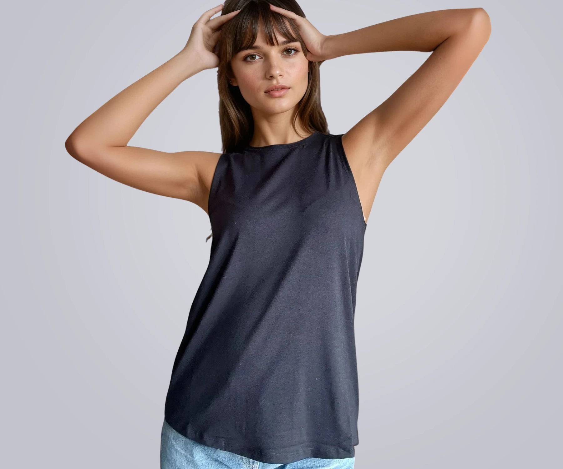 Stylish black tank top for a chic casual outfit Stylish black tank top for a chic casual outfit