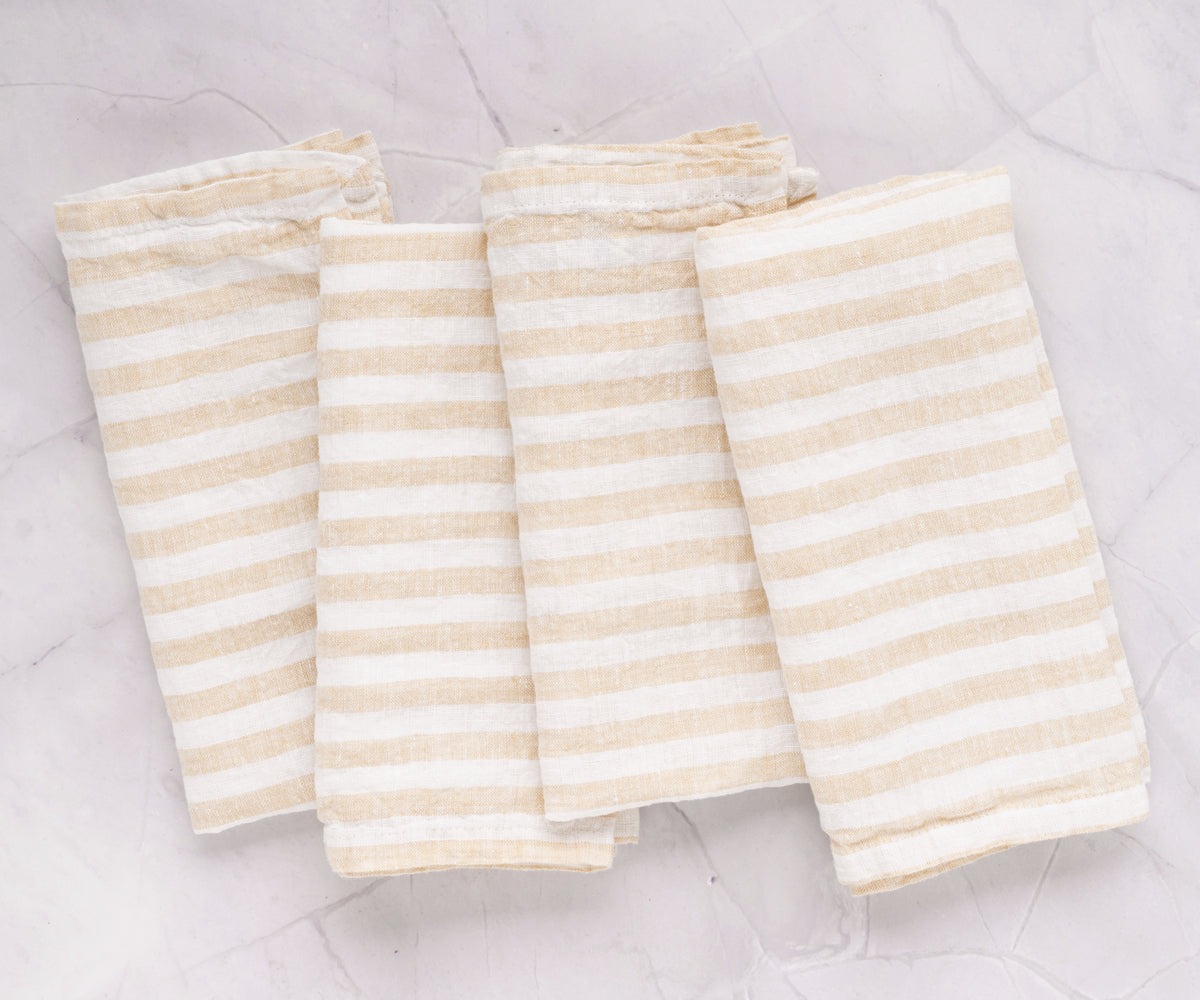 Infuse seaside sophistication with chic Amalfi stripe napkins. Infuse seaside sophistication with chic Amalfi stripe napkins.