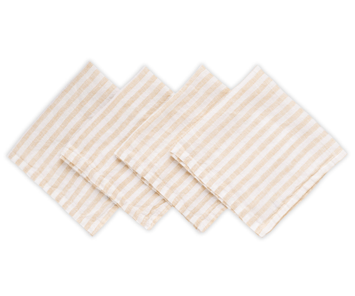 Add subtle, striking patterns with linen stripe napkins for refined elegance. Add subtle, striking patterns with linen stripe napkins for refined elegance.