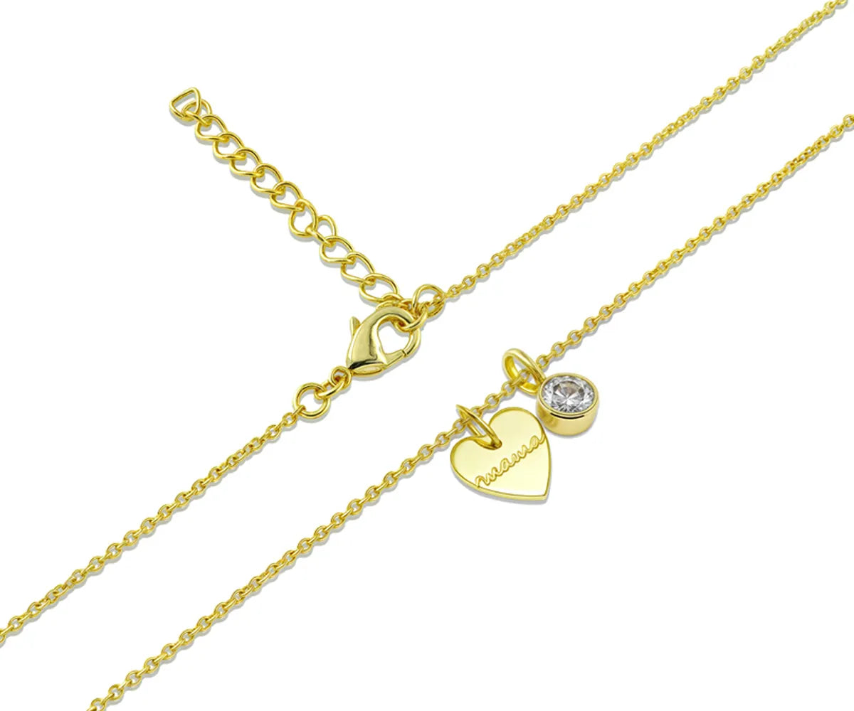 Gold Mama necklace with heart charm and birthstones Gold Mama necklace with heart charm and birthstones
