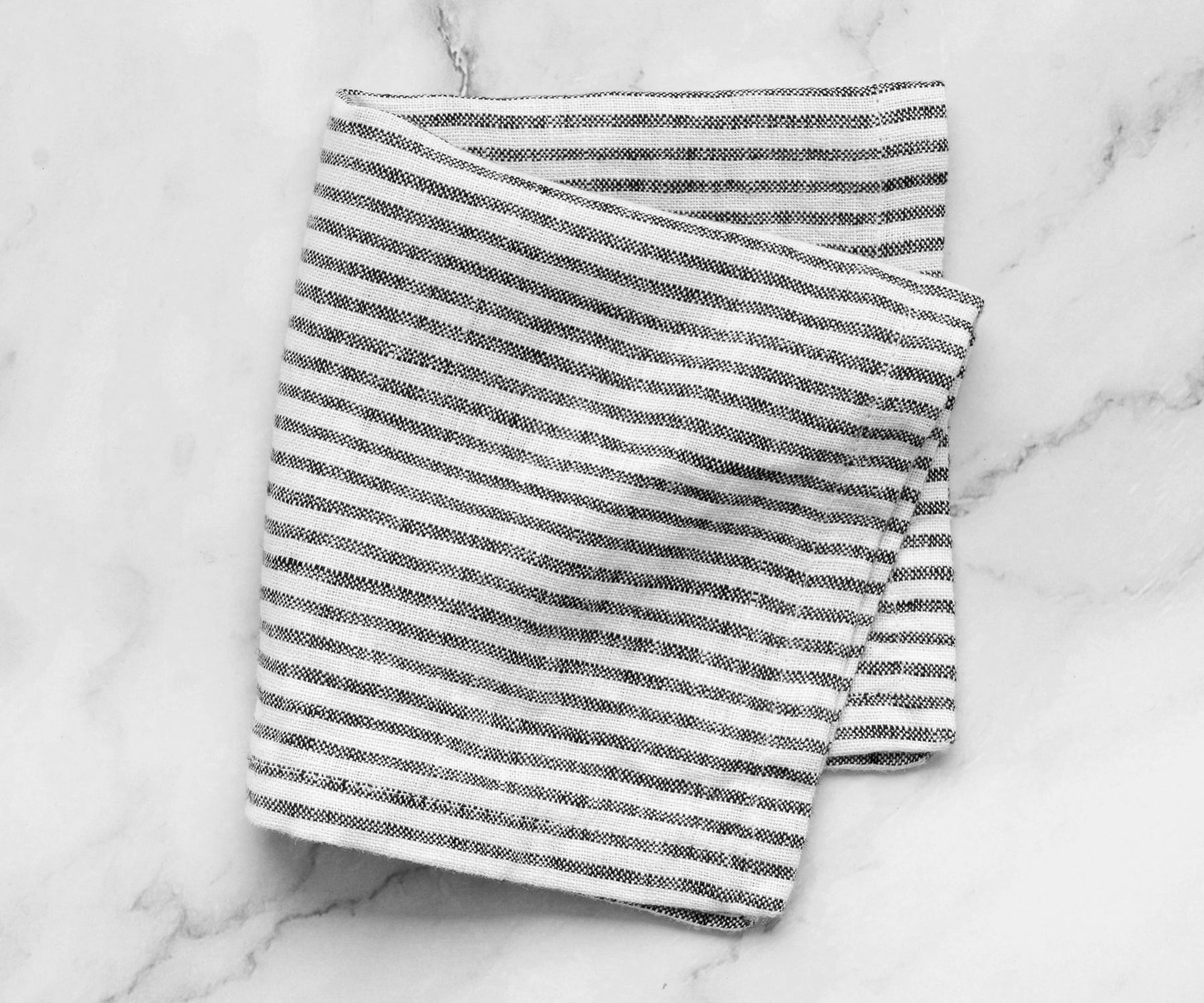 Black Linen Striped Napkins Black Linen Striped Napkins