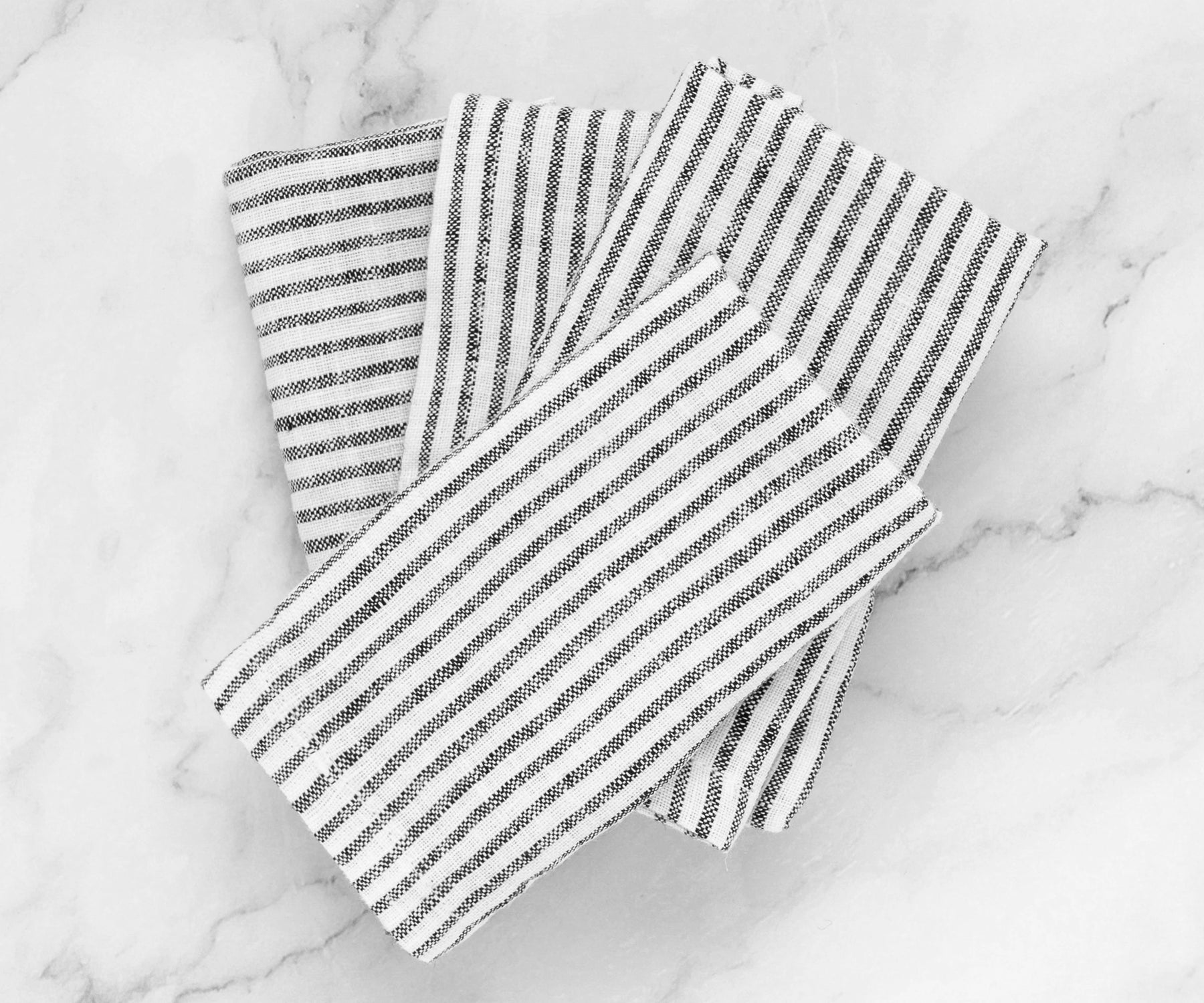 Black Linen Striped Napkins Black Linen Striped Napkins