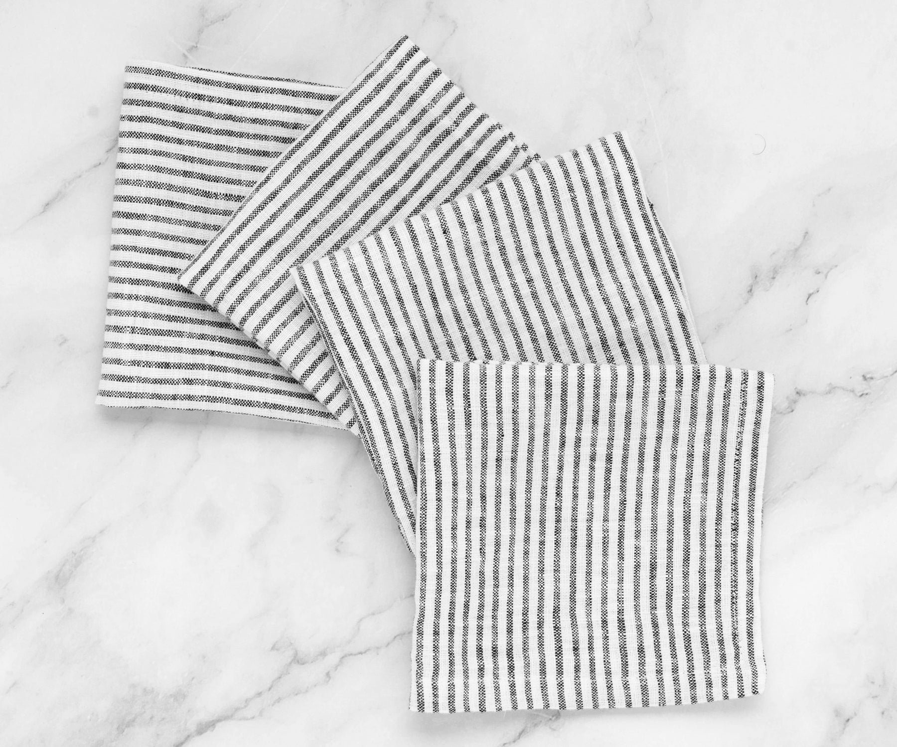Black Linen Striped Napkins Black Linen Striped Napkins