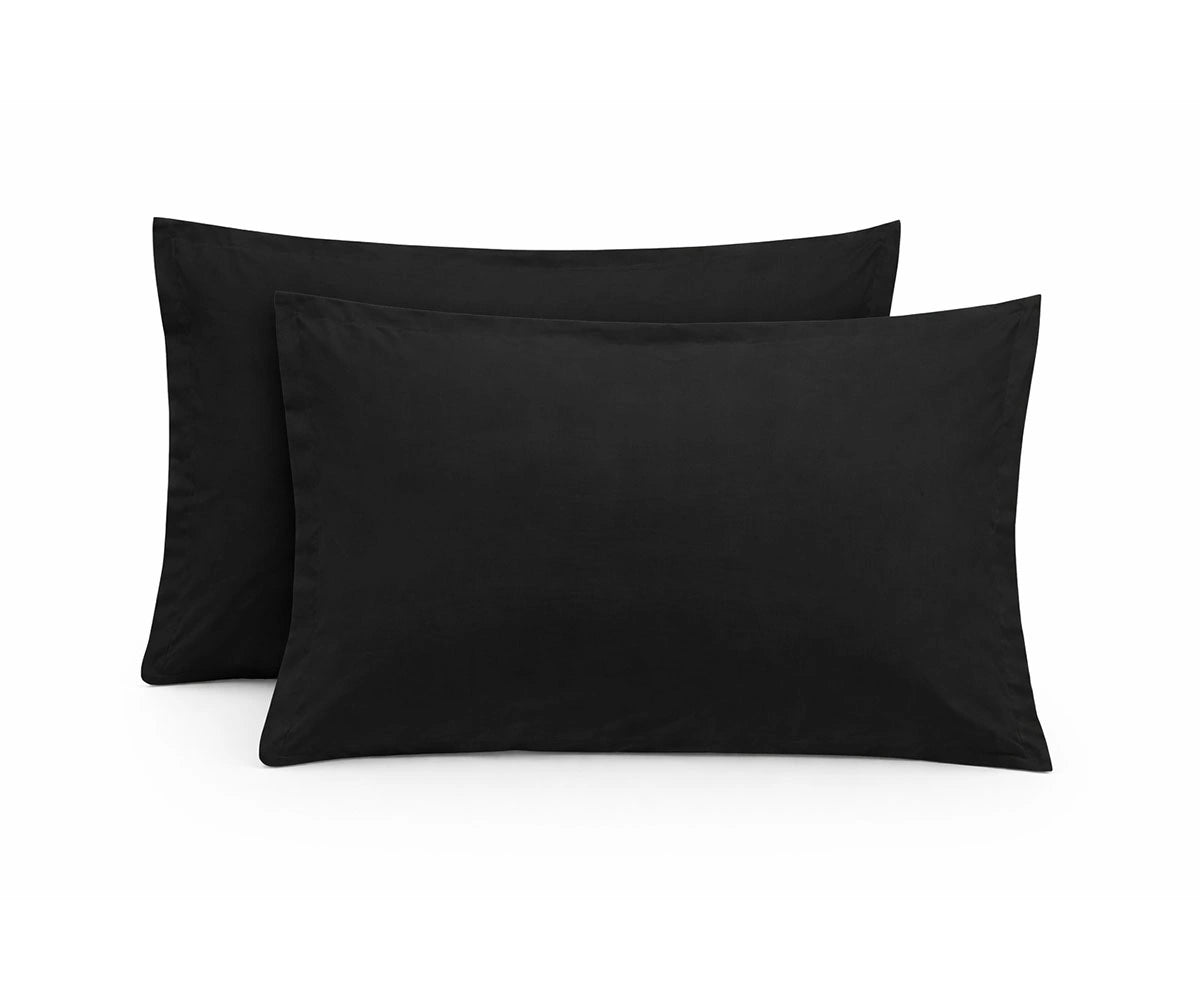 classic black cotton pillowcase with soft woven texture classic black cotton pillowcase with soft woven texture