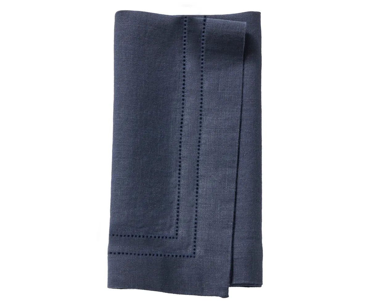 Dark Blue Linen Hemstitch Napkins – Set of 12 Elegant Table Napkins for Wedding or Holiday Dining Dark Blue Linen Hemstitch Napkins – Set of 12 Elegant Table Napkins for Wedding or Holiday Dining