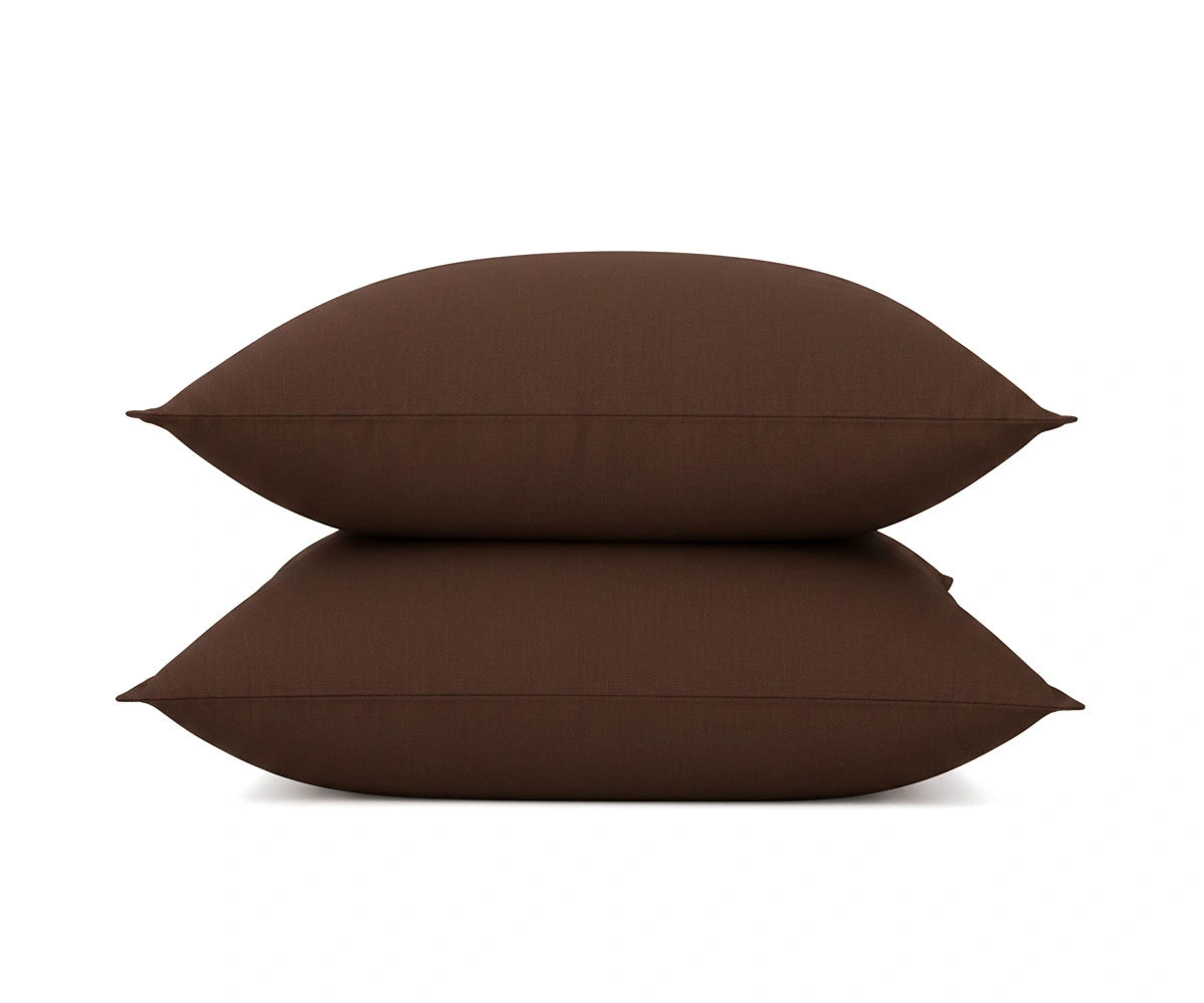 Dark brown 100% linen pillow covers with breathable natural linen fabric, durable textured pillowcases that soften with every wash for relaxed bedroom decor Dark brown 100% linen pillow covers with breathable natural linen fabric, durable textured pillowcases that soften with every wash for relaxed bedroom decor