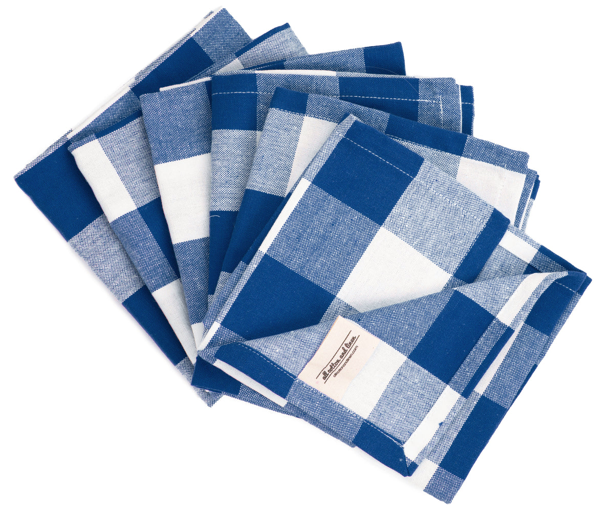 Cotton Napkins - Plaid Cloth Napkins Cotton Napkins - Plaid Cloth Napkins