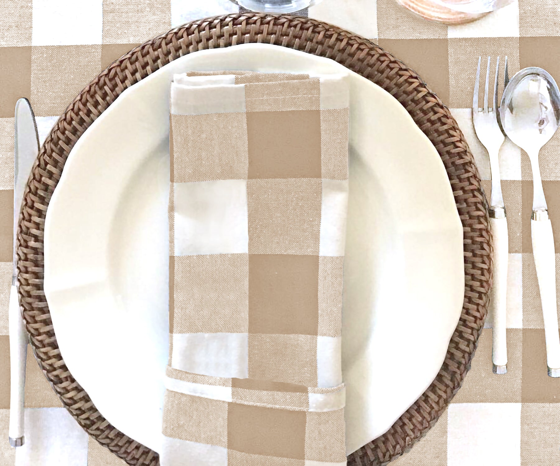 Beige And Cream Buffalo Checkered Napkins Beige And Cream Buffalo Checkered Napkins