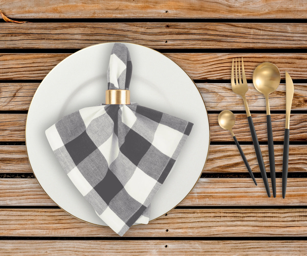 Gray Plaid Napkins Gray Plaid Napkins