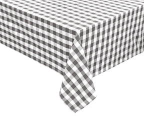 Plaid tablecloth for a cozy and inviting dining experience.