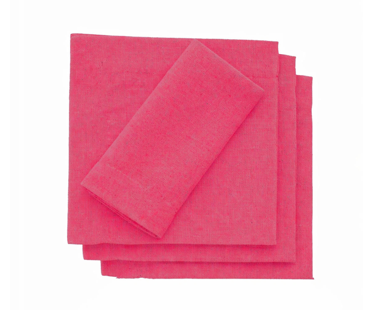 Coral cotton cocktail napkins set, soft reusable drink napkins for parties and entertaining Coral cotton cocktail napkins set, soft reusable drink napkins for parties and entertaining