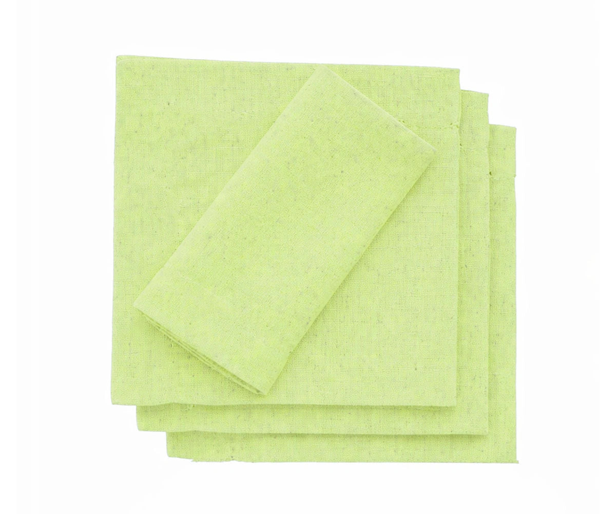 Light green cotton cocktail napkins set, reusable fabric napkins for cocktails and gatherings Light green cotton cocktail napkins set, reusable fabric napkins for cocktails and gatherings