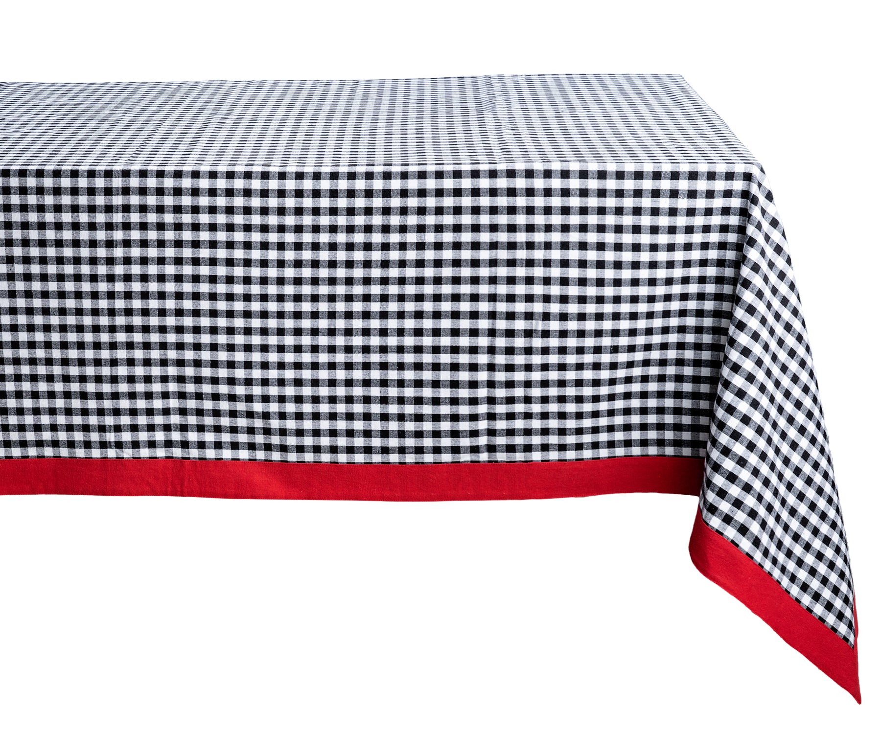 Stylish gingham checkered plaid tablecloth for timeless elegance.
