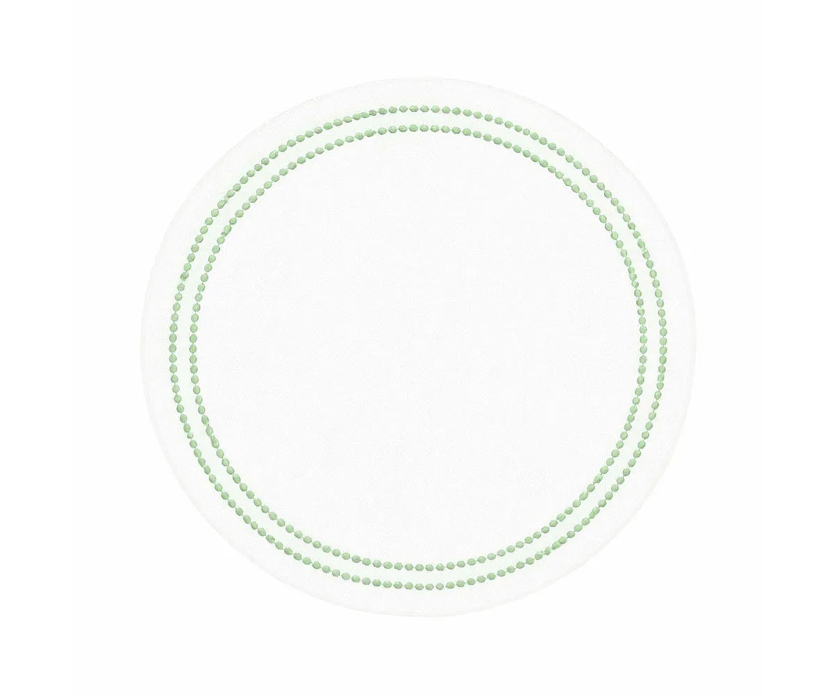 Round embroidered cotton placemat with pearl accents, 15 and 17 inch breathable table mat for elegant dining tables, available in sets of 4, 8, and 12 Round embroidered cotton placemat with pearl accents, 15 and 17 inch breathable table mat for elegant dining tables, available in sets of 4, 8, and 12