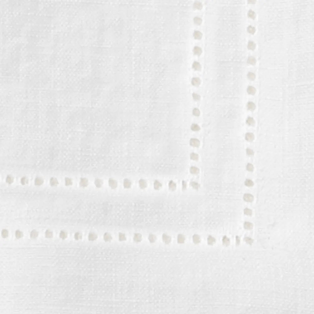 Elevate your table setting with our White Hemstitch Napkins, finely crafted linen dinner napkins featuring elegant double hemstitching. Elevate your table setting with our White Hemstitch Napkins, finely crafted linen dinner napkins featuring elegant double hemstitching.
