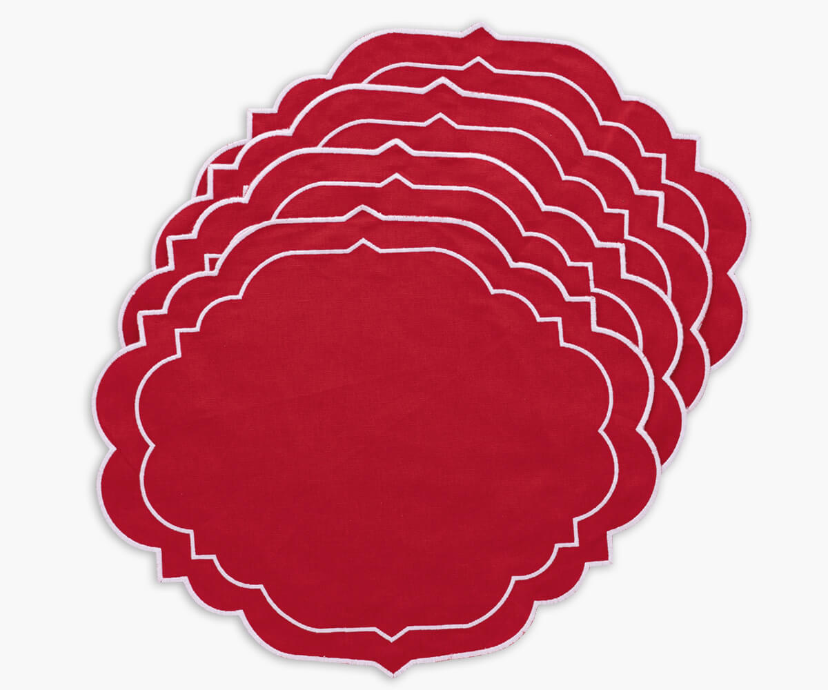 red placemats, washable placemats, woven placemats