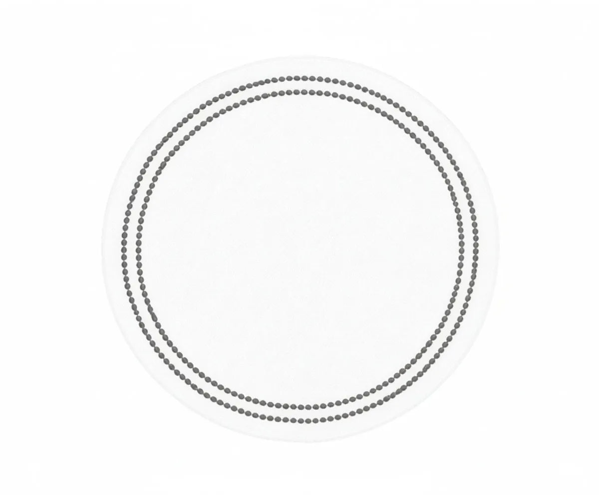 15 inch embroidered round placemat styled on modern dining table 15 inch embroidered round placemat styled on modern dining table