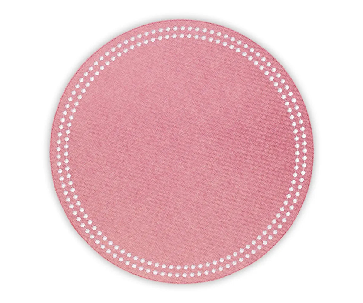 Set of 4 100% cotton Peony placemats styled with matching napkins for a complete dining look Set of 4 100% cotton Peony placemats styled with matching napkins for a complete dining look