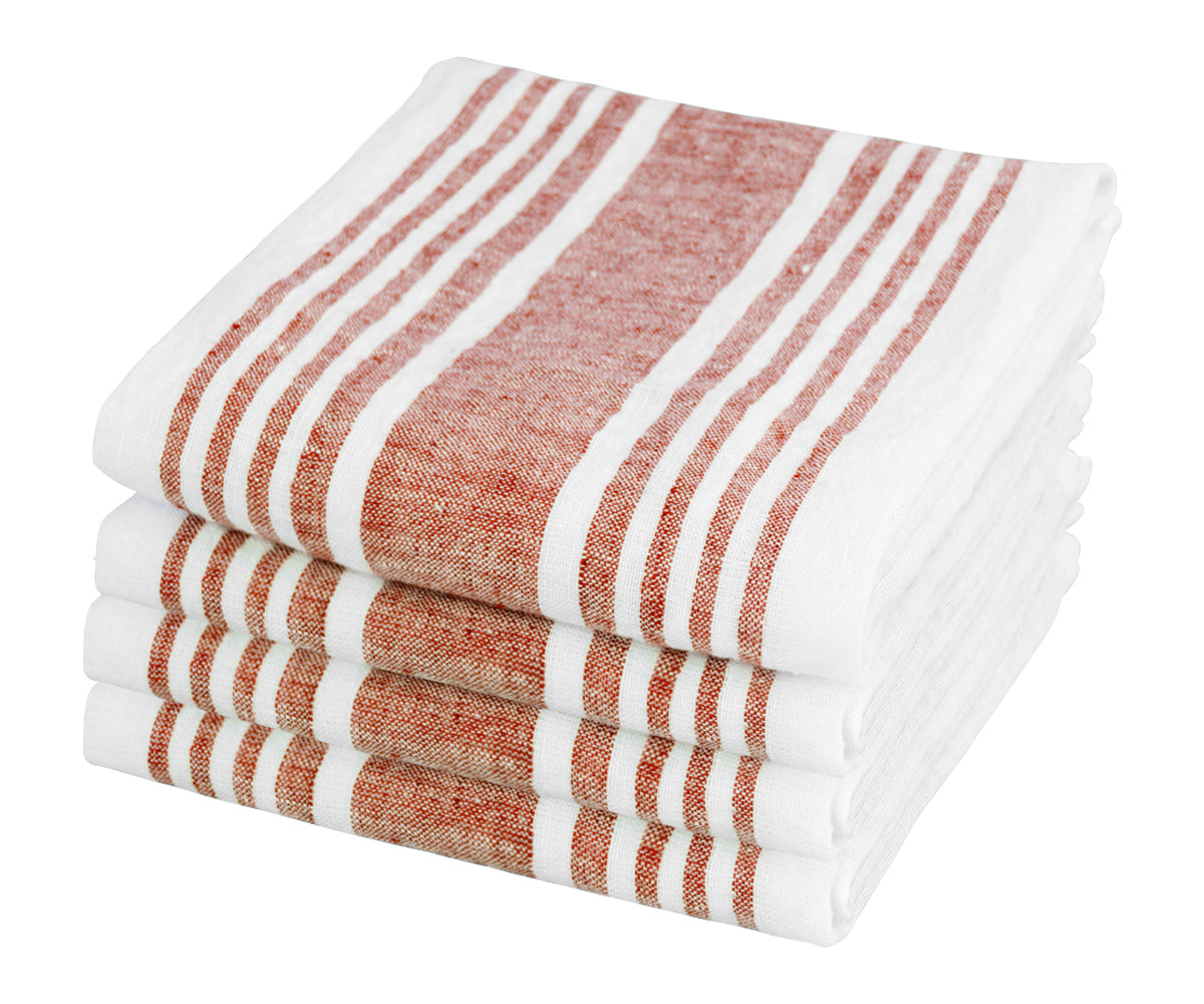 Premium quality red cloth napkins with delicate stripes, suitable for weddings and special events. Premium quality red cloth napkins with delicate stripes, suitable for weddings and special events.