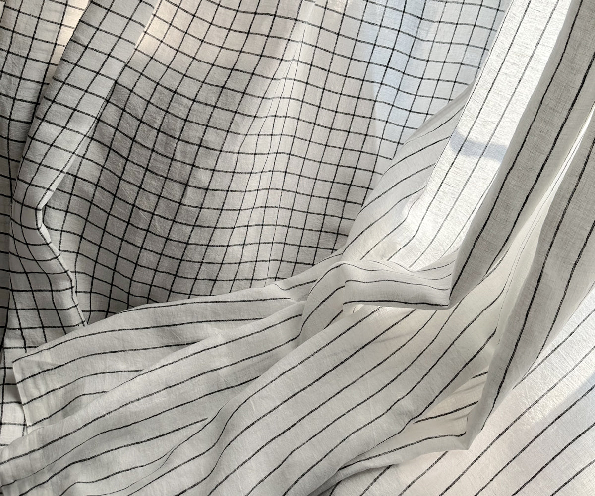 Boho-inspired black and white linen curtains for home décor Boho-inspired black and white linen curtains for home décor
