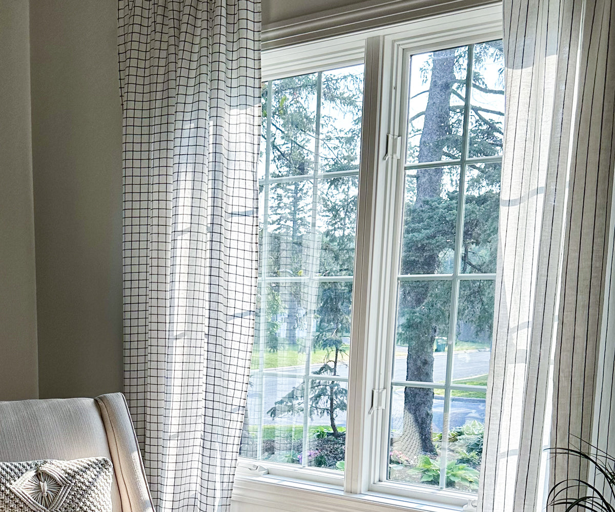 Elegant white linen window curtains for modern interiors Elegant white linen window curtains for modern interiors