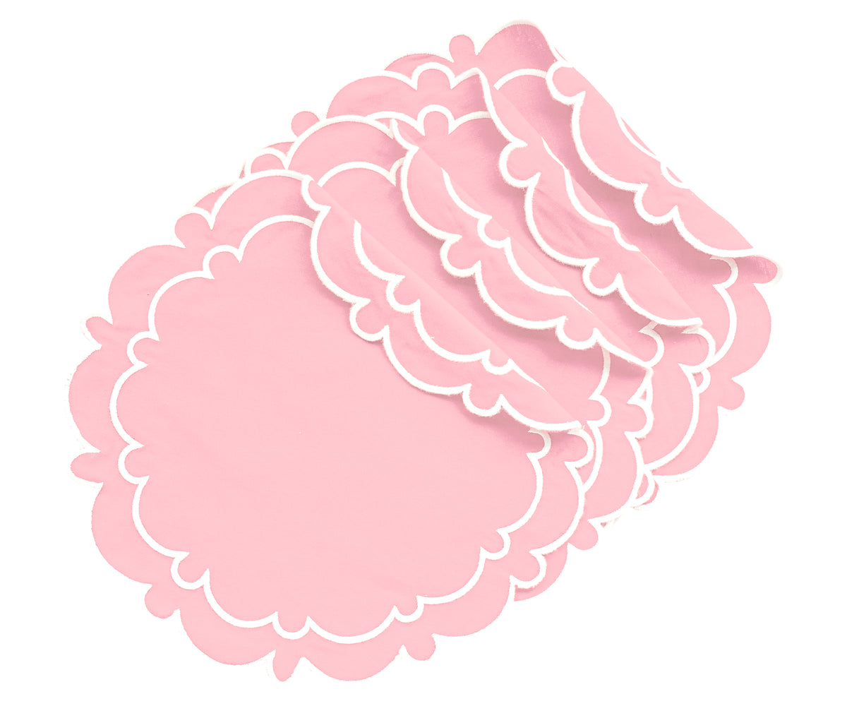 Light Pink Round Scalloped Placemats Light Pink Round Scalloped Placemats