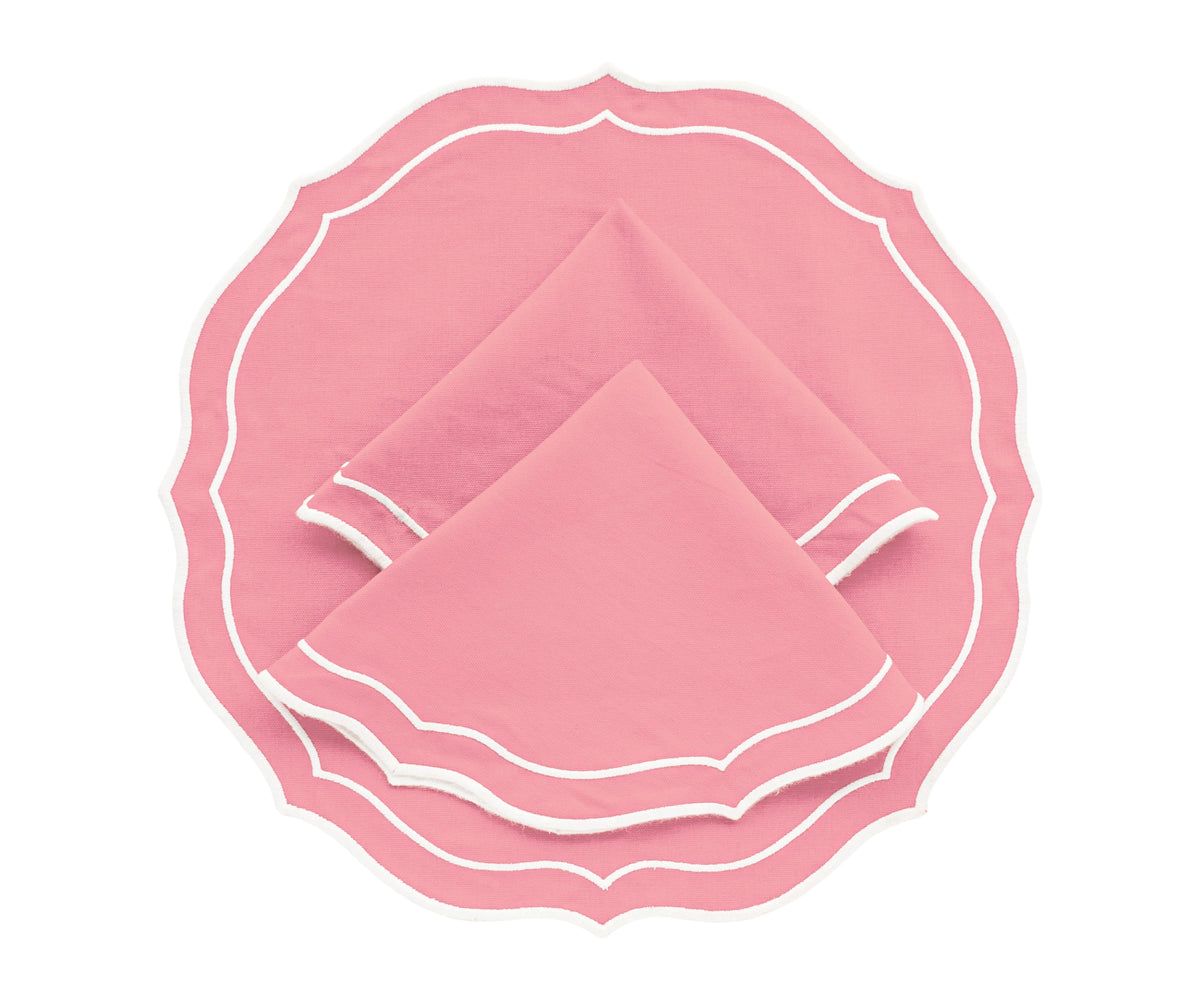 Peony Round Scalloped Placemats Peony Round Scalloped Placemats