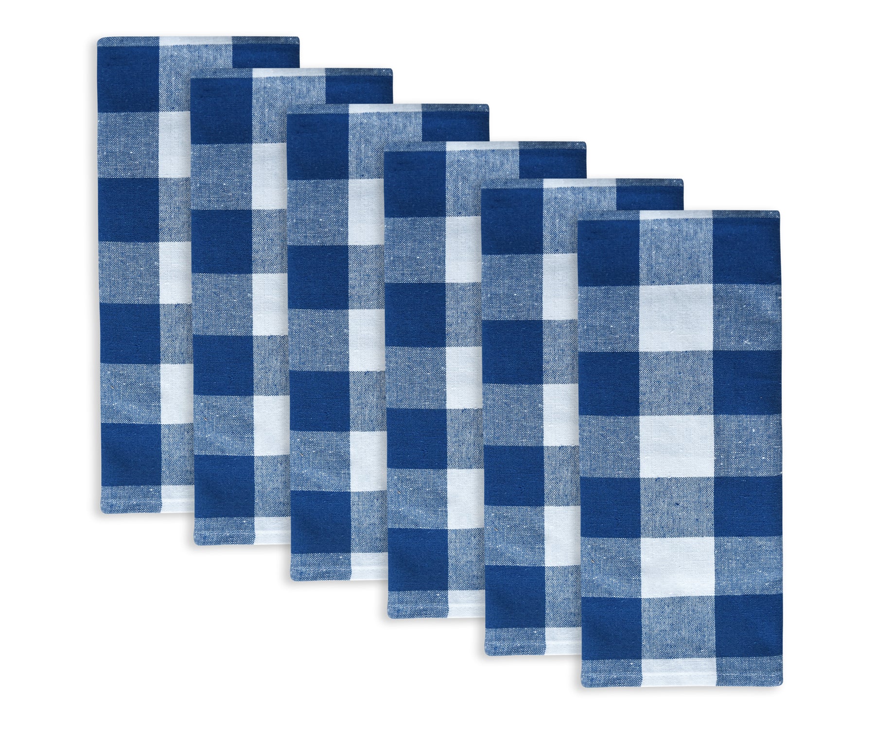 These blue kitchen towels are made from a heavy-duty cotton fabric and are perfect for drying glasses or wiping down surfaces. These blue kitchen towels are made from a heavy-duty cotton fabric and are perfect for drying glasses or wiping down surfaces.