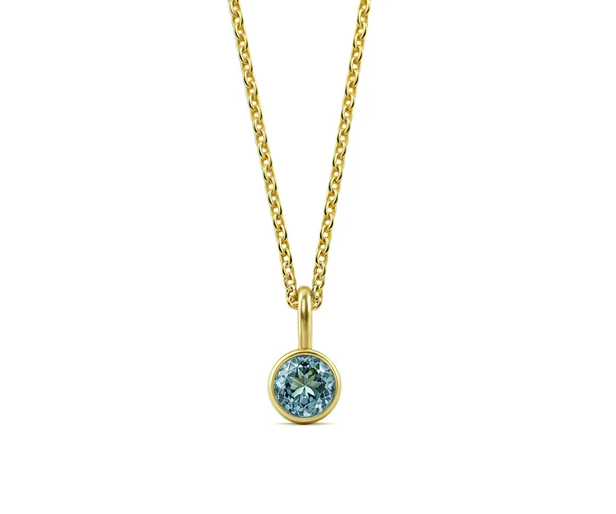 Adjustable Gold Chain Necklace with Blue Topaz Pendant for Women Adjustable Gold Chain Necklace with Blue Topaz Pendant for Women