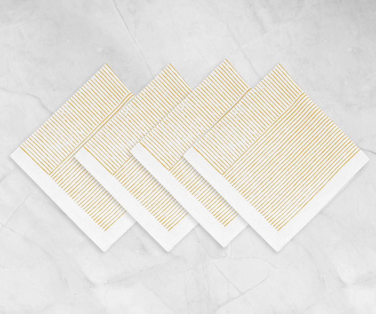 Decorative printed napkins enhancing a formal table setting Decorative printed napkins enhancing a formal table setting