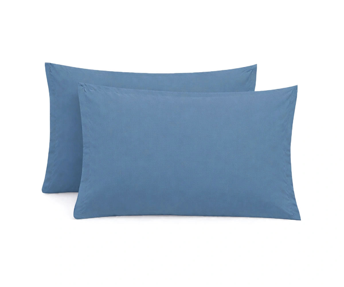 Dusty blue cotton king size pillow cases made with premium cotton, smooth breathable fabric pillow covers for temperature-regulating sleep comfort Dusty blue cotton king size pillow cases made with premium cotton, smooth breathable fabric pillow covers for temperature-regulating sleep comfort