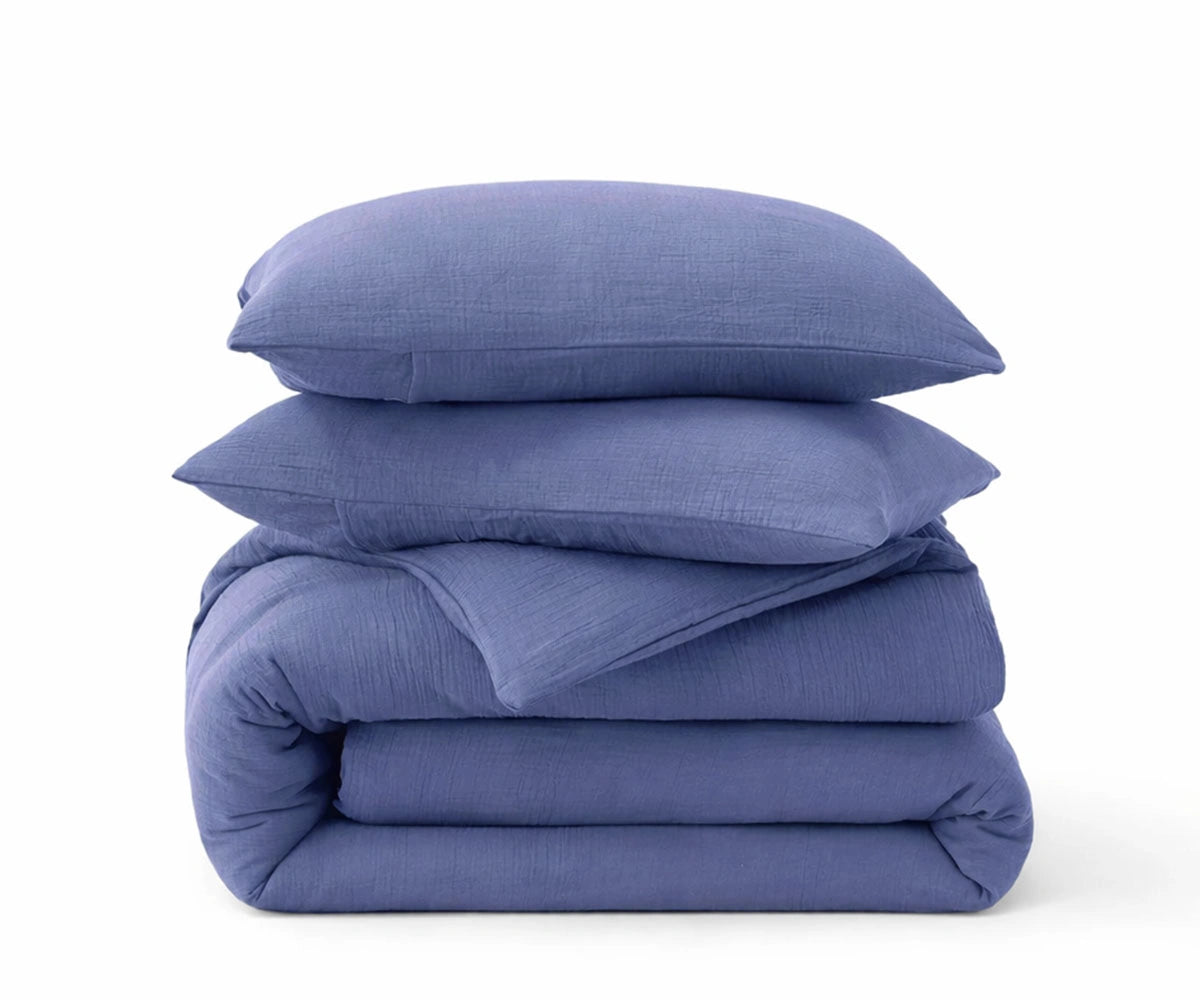 Dusk linen duvet cover set soft breathable European flax linen bedding with pillowcases Dusk linen duvet cover set soft breathable European flax linen bedding with pillowcases