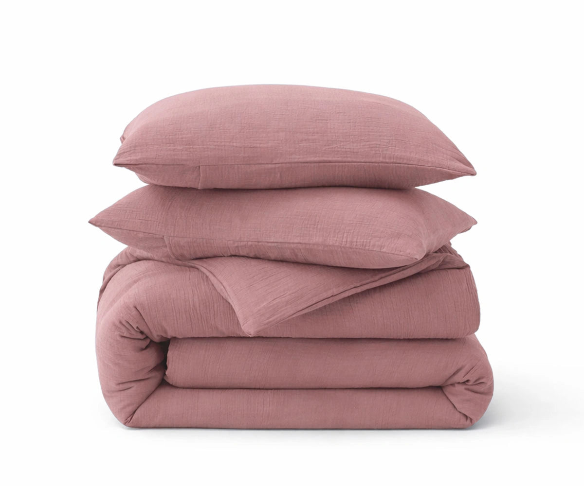 Dusty mauve linen duvet cover set soft breathable European flax linen bedding with pillowcases Dusty mauve linen duvet cover set soft breathable European flax linen bedding with pillowcases