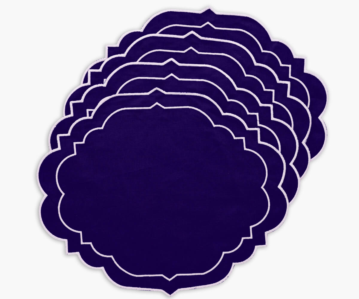 Linen placemats in blue color for modern dining table settings Linen placemats in blue color for modern dining table settings