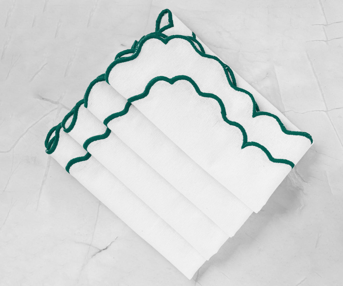 Luxury Scalloped Table Napkins Luxury Scalloped Table Napkins