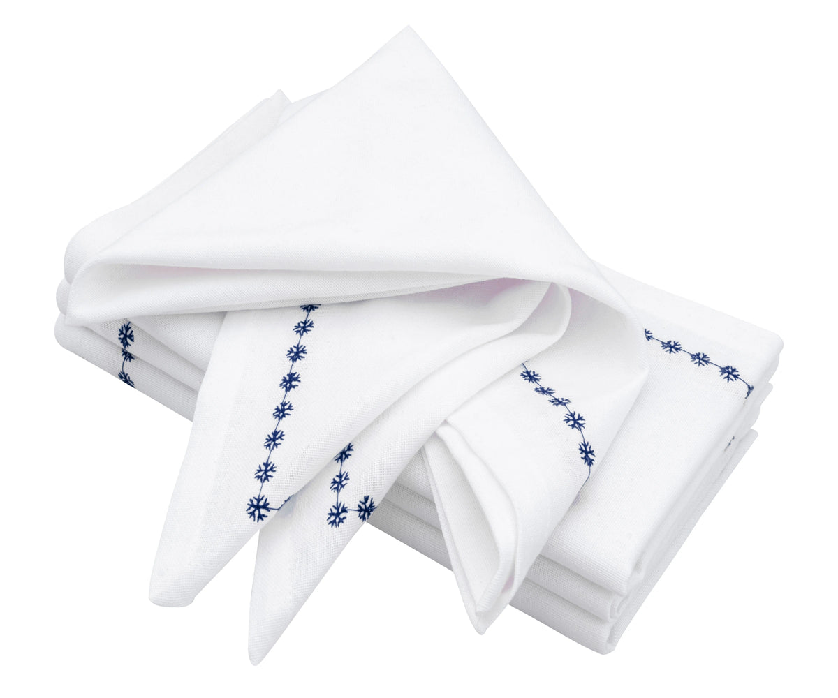 Navy Blue Snowflake Dinner Napkins Navy Blue Snowflake Dinner Napkins