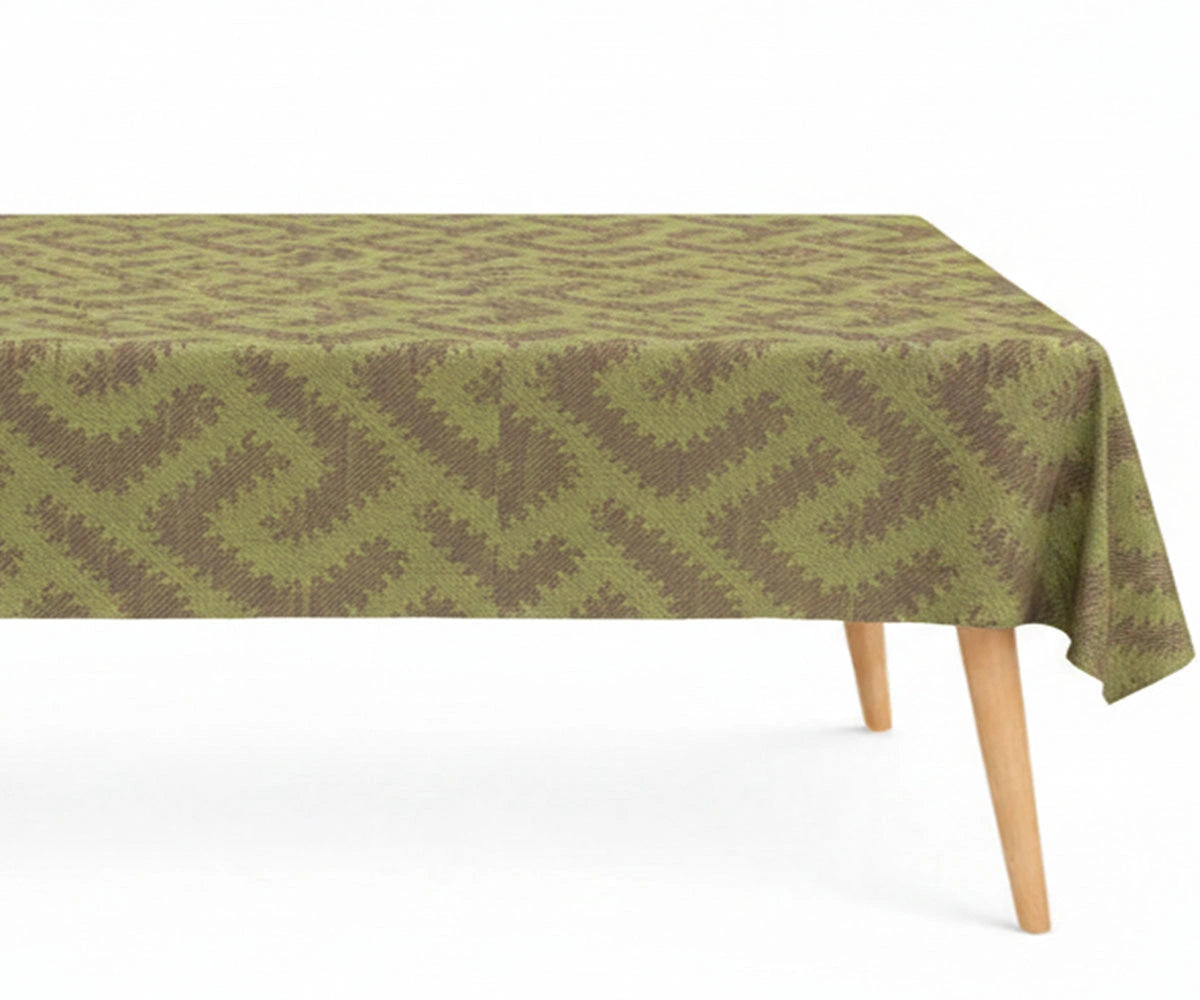 Olive green textured 100% linen dining tablecloth for contemporary dining room and rustic farmhouse table styling Olive green textured 100% linen dining tablecloth for contemporary dining room and rustic farmhouse table styling