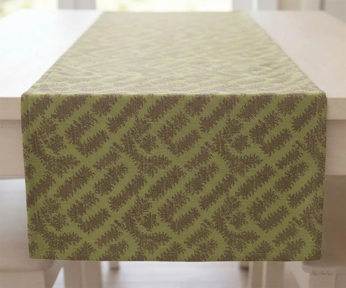 Beige and olive green geometric patterned fabric Beige and olive green geometric patterned fabric