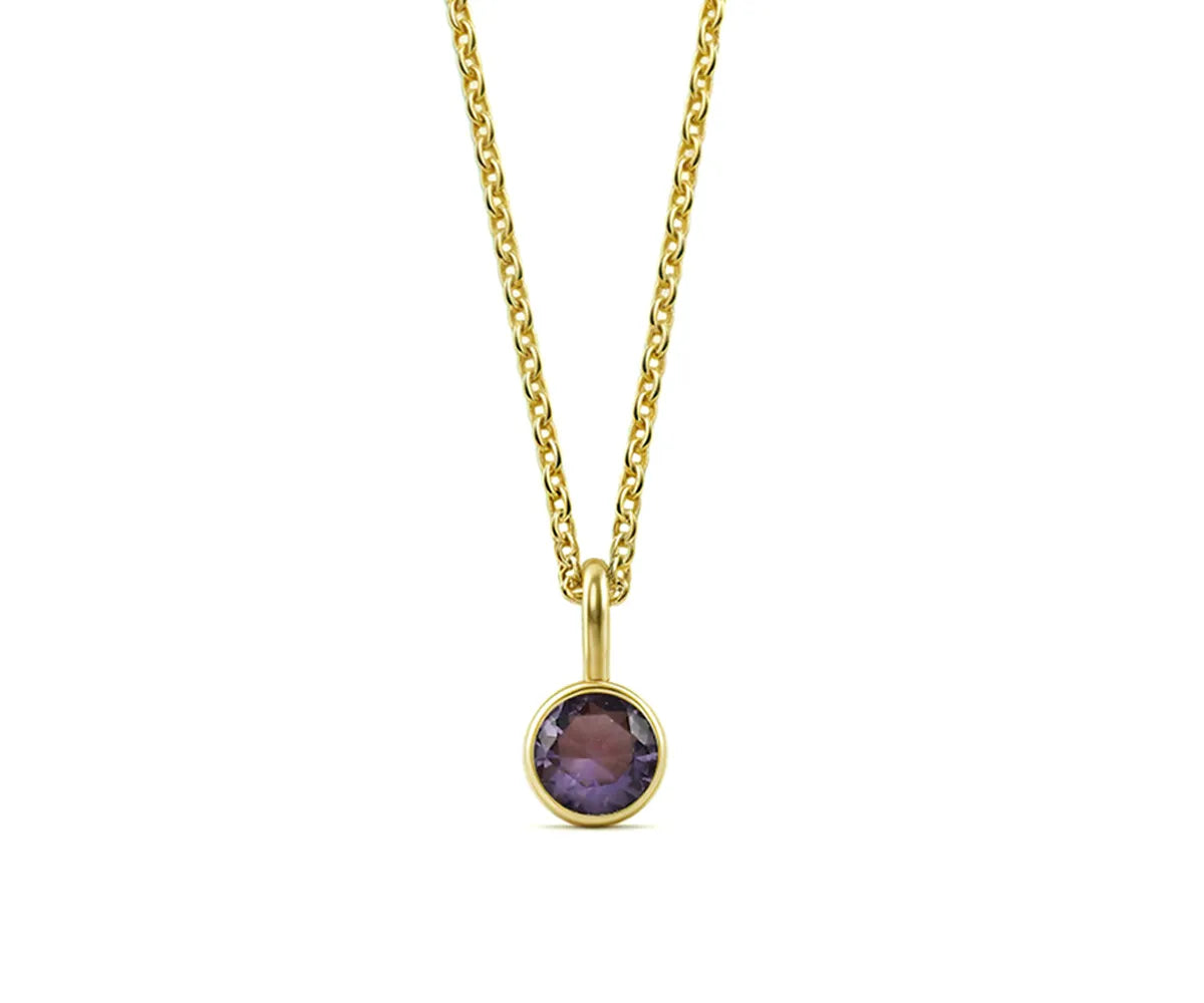 Gold Chain Women’s Necklace with Brilliant Amethyst Stone Gold Chain Women’s Necklace with Brilliant Amethyst Stone