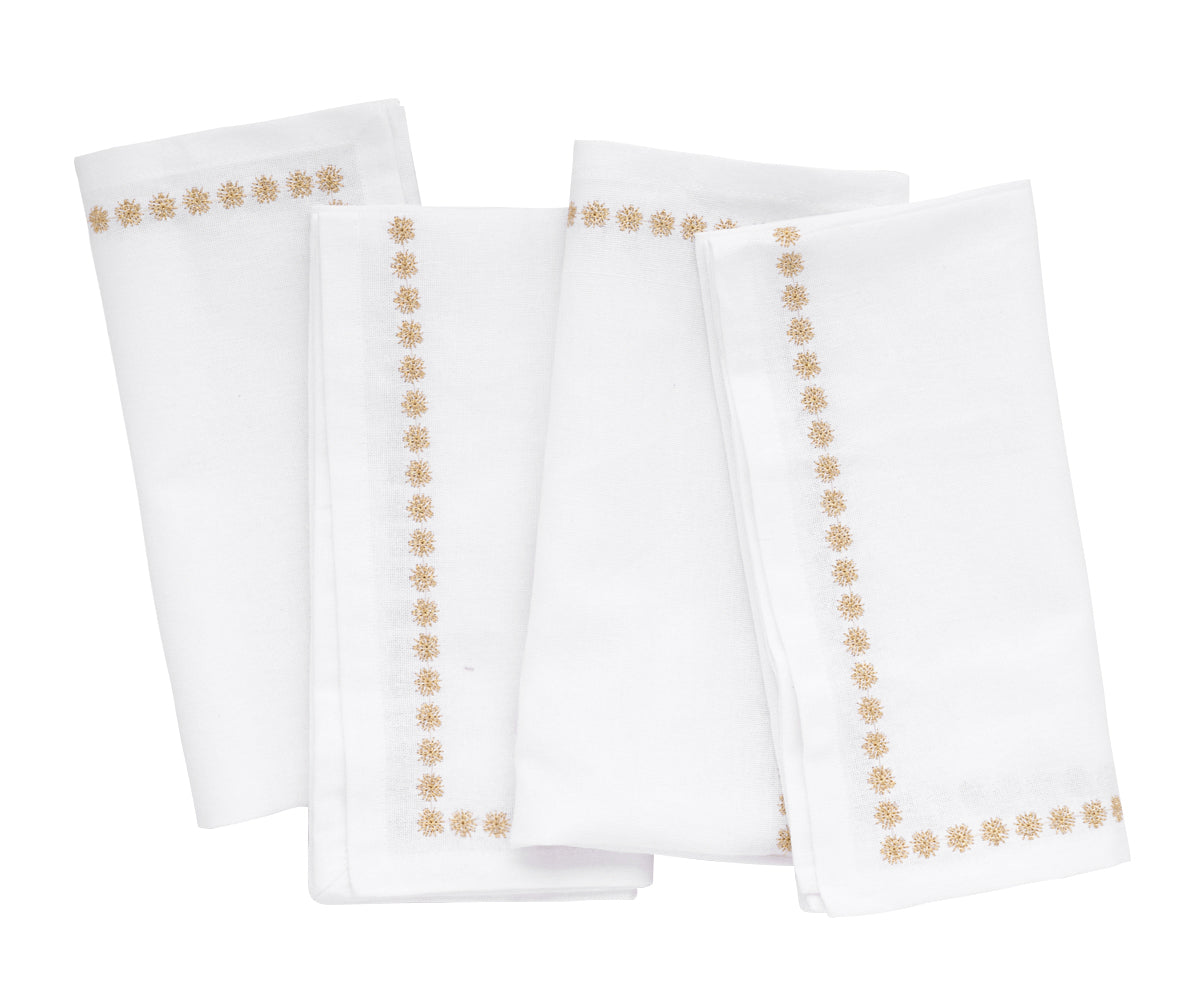 White and Gold napkins, cloth napkins, cotton napkins, embroidered napkins White and Gold napkins, cloth napkins, cotton napkins, embroidered napkins
