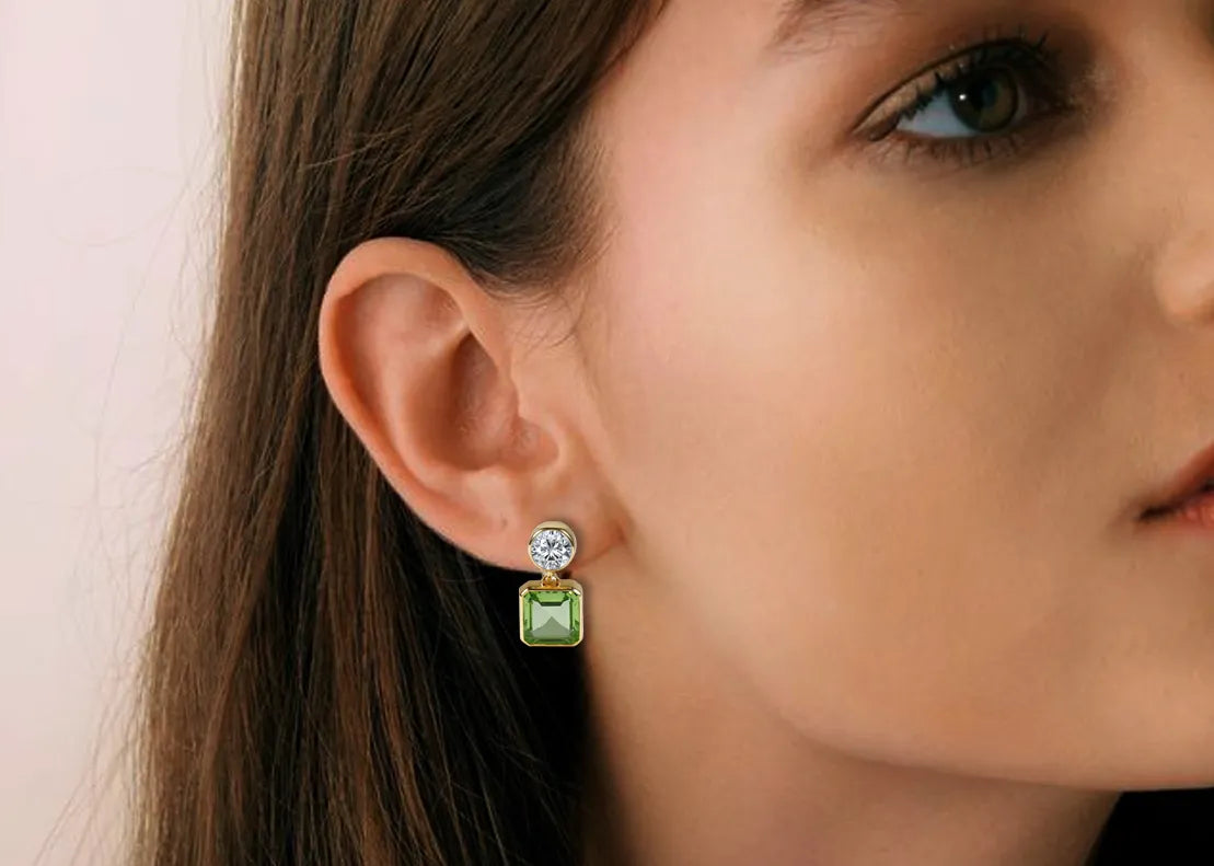 These gold peridot earrings are ideal for everyday wear, formal events, or as a special gift These gold peridot earrings are ideal for everyday wear, formal events, or as a special gift