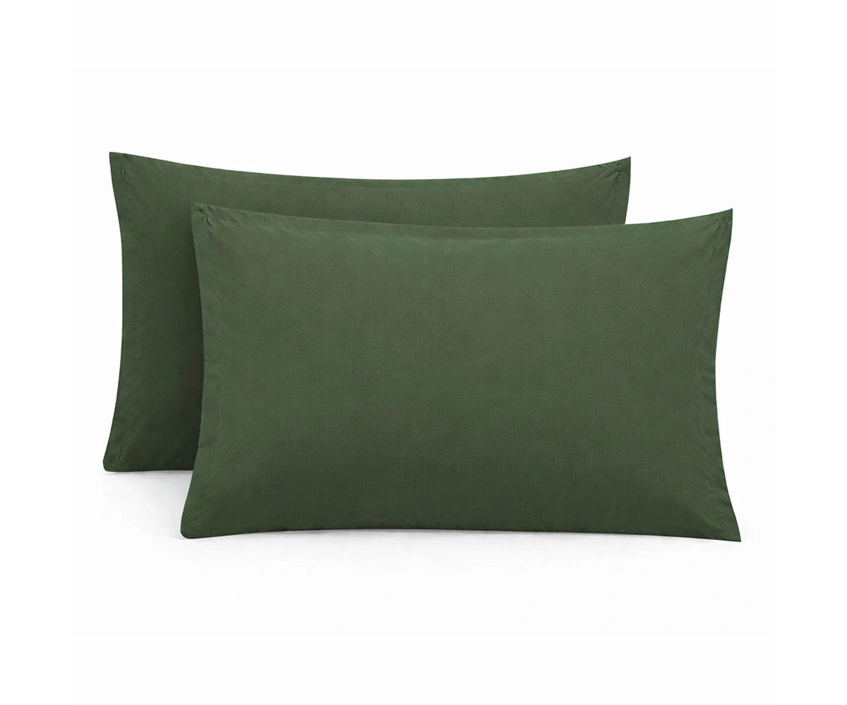 Forest green cotton king size pillow cases crafted from high quality cotton, breathable and skin-friendly pillow covers Forest green cotton king size pillow cases crafted from high quality cotton, breathable and skin-friendly pillow covers