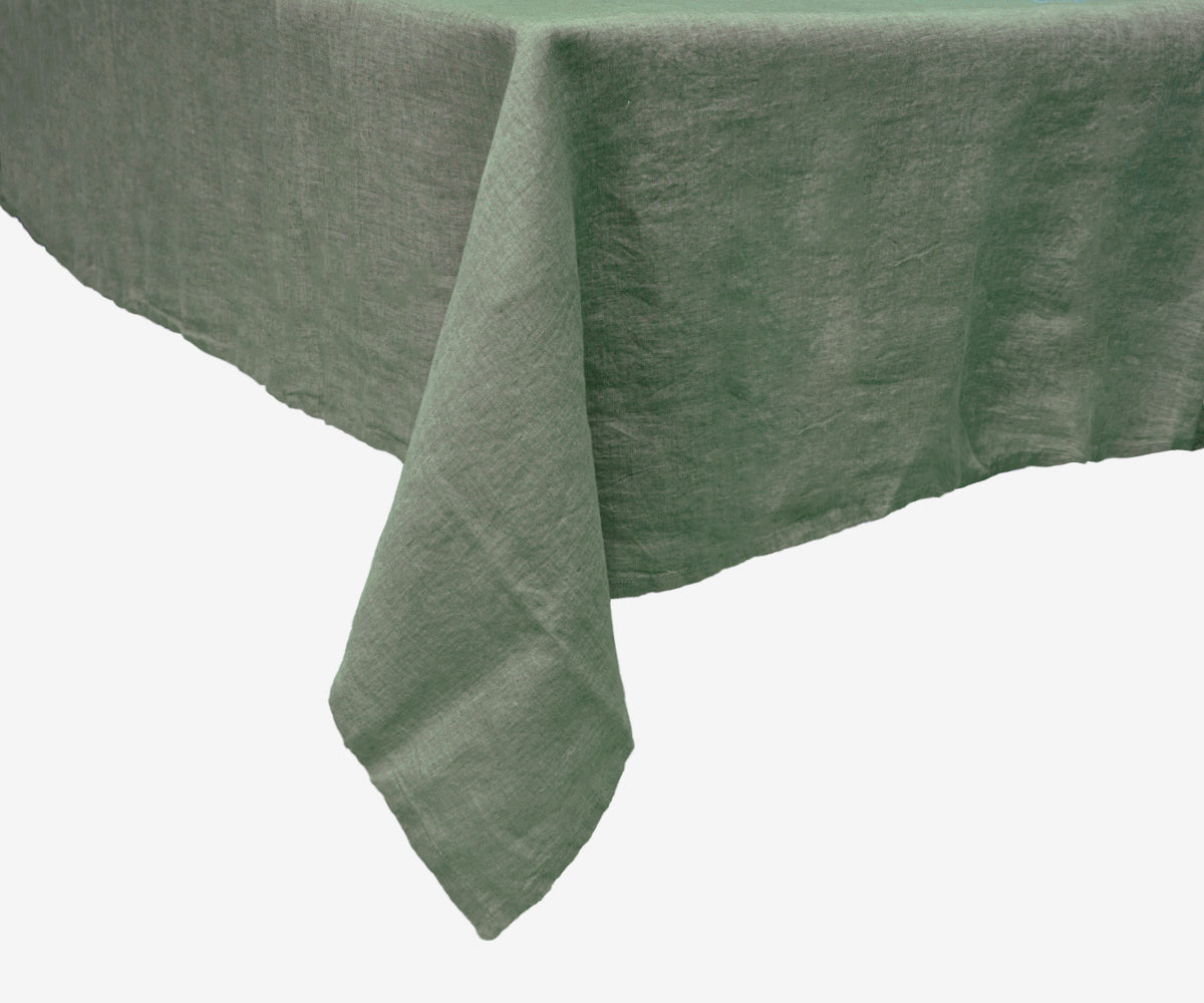 Forest Green Linen Tablecloth Forest Green Linen Tablecloth